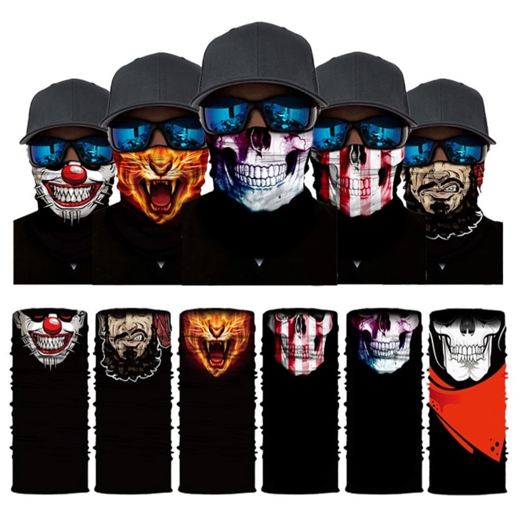 Bandana balaclava Caveira - Touca Toca Skull Ninja motoqueiro moto pesca ciclismo com proteção UV