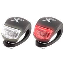 Kit 2 Lanternas De Segurança Bicicleta Led Farol Bike Par Dianteira branca Traseira Vermelha