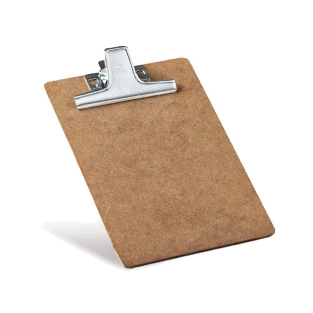 Prancheta 1/2 Oficio em Duratex c/ Prendedor de Metal - Medidas 17x23 cm