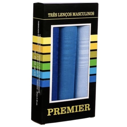Lenço de Bolso Masculino - Premier Caixa Preta com 3 unidades.