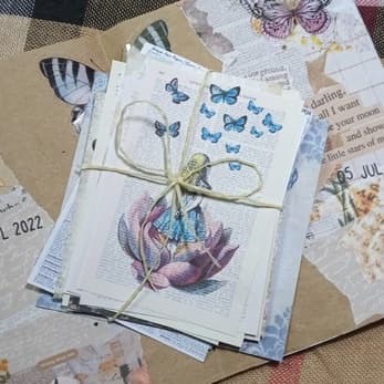kit 22pcs - vintage - borboletas - journal - scrapbook - colagens