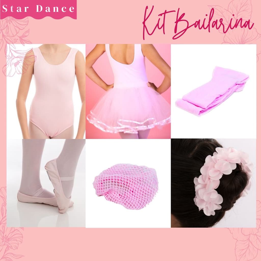 Kit Ballet - Collant Regata+tutu+meia+sapatilha+redinha+porta Coque-Roupa De Bale-Tutu De Ballet