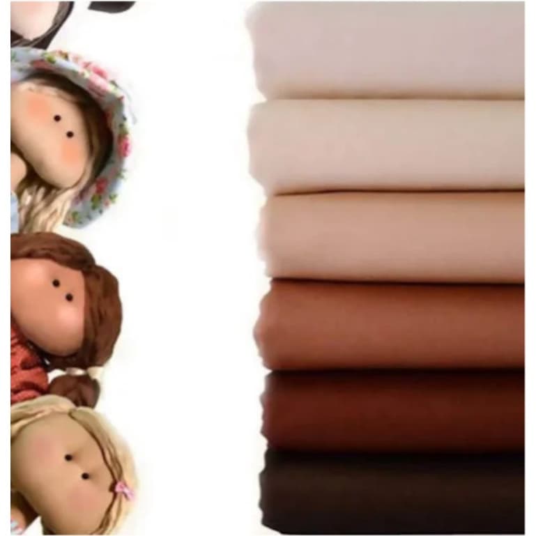 Tecido Tricoline 100% Algodão Tons de Pele Ideal para Bonecas de Pano