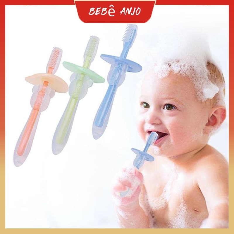 1 peça de escova de dentes de silicone macia infantil