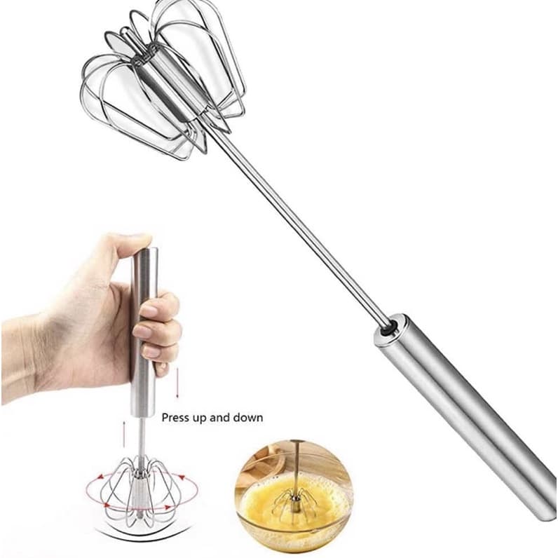 Batedor Clara Neve Ovos Giratório Profissional Inox Manual  Bolo