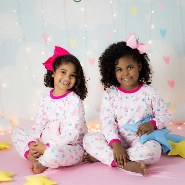 Pijama Infantil manga longa  menina   1 a 8 anos