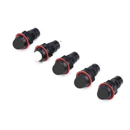 Kit 5 Peças - Chave Push Button Branca Ds-213 Sem Trava