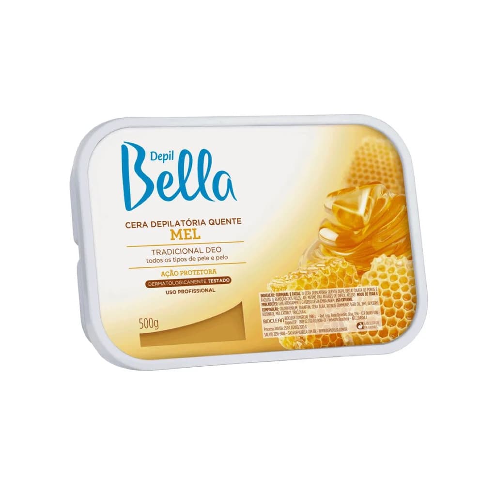 Depil Bella Barra de Cera Depilatória Quente Mel 500g Depilaçao