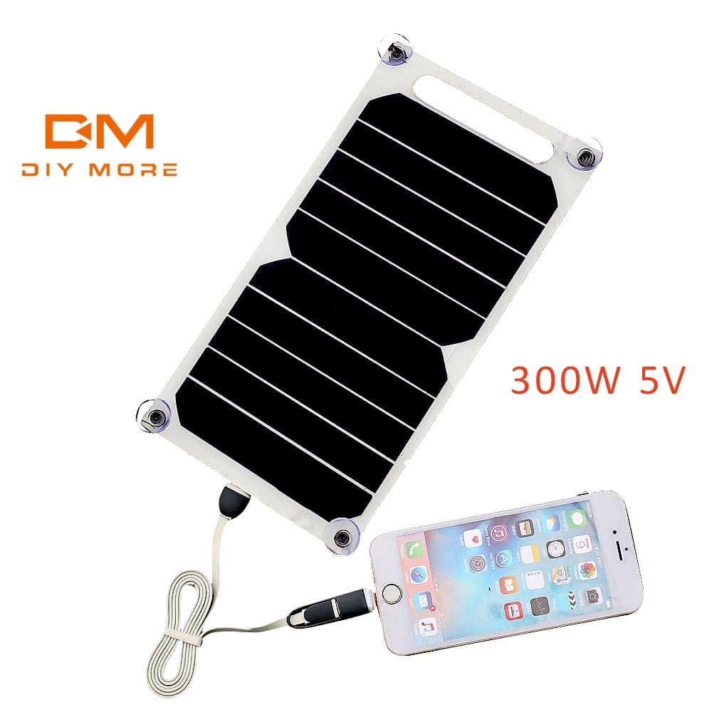 DIYMORE Painel Solar Flexível USB 300W 5V Carga Eficiente Para Bateria De Carro/Acampamento/Trilha