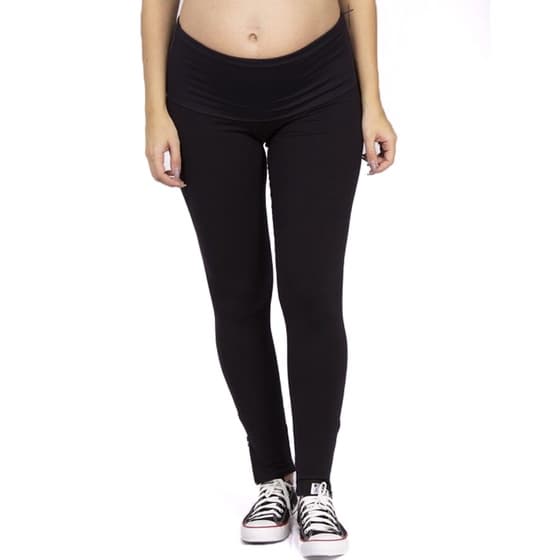 Calça Legging Gestante Gravida Preto Cós Alto Confortável Maternidade Gestação Feminina 080