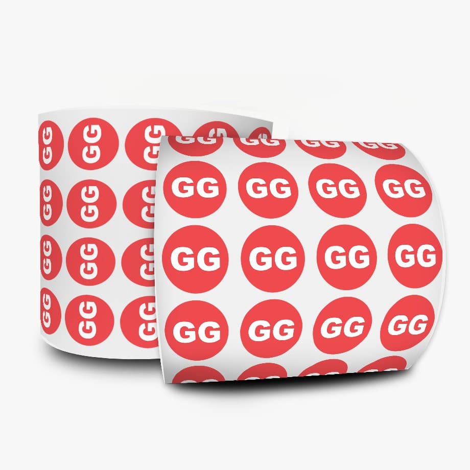 Etiqueta Adesiva Para Roupas Tamanho GG - 1 Rolo