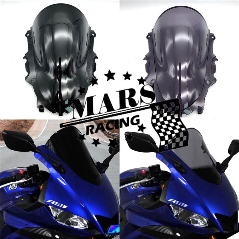 Pára-Brisas Esportivo De Motocicleta Acessórios Defletor De Vento Visor Para YAMAHA YZF R25 R3 2019 2020 19-20 Bolha Dupla yzf-r3 yzf-r25 19-20