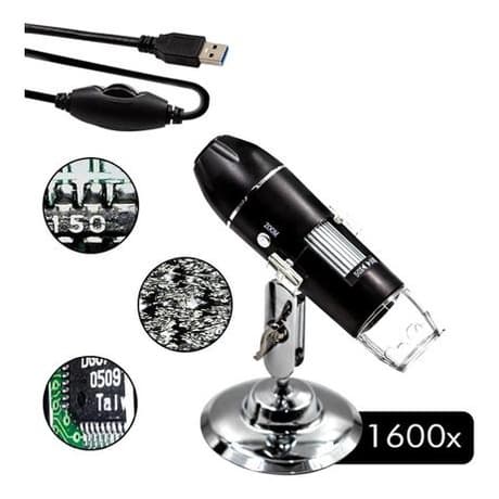 Microscópio Digital USB 1600x Zoom HD