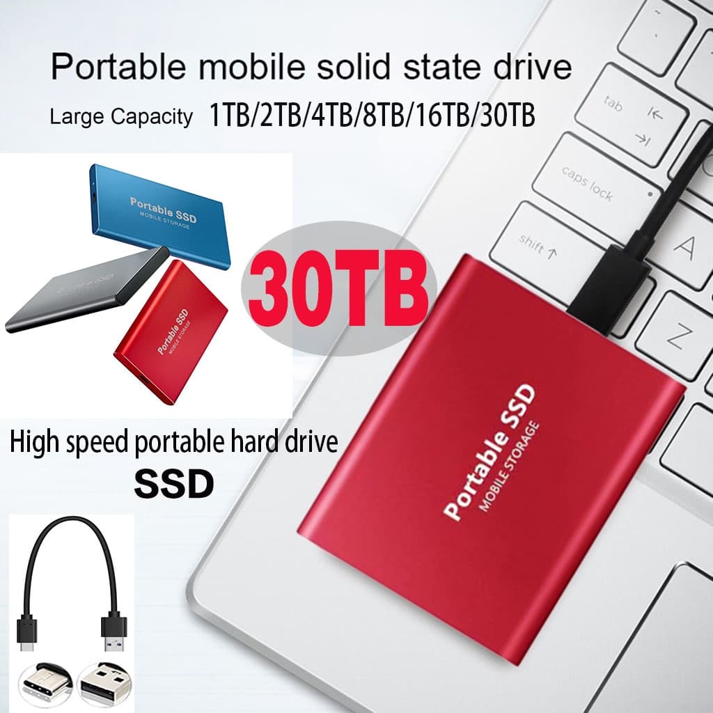 HD externo  SSD 8TB/16TB/30TB Disko Rígido Externo De HDD Portable Solid State Drive Type-C External Hard Drive 2TB /4TB