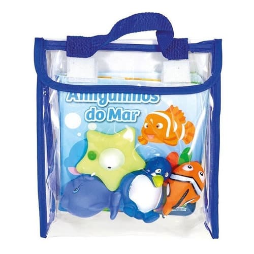 Livro De Banho Amiguinhos Do Mar C/ 3 Animais Que Esguicham