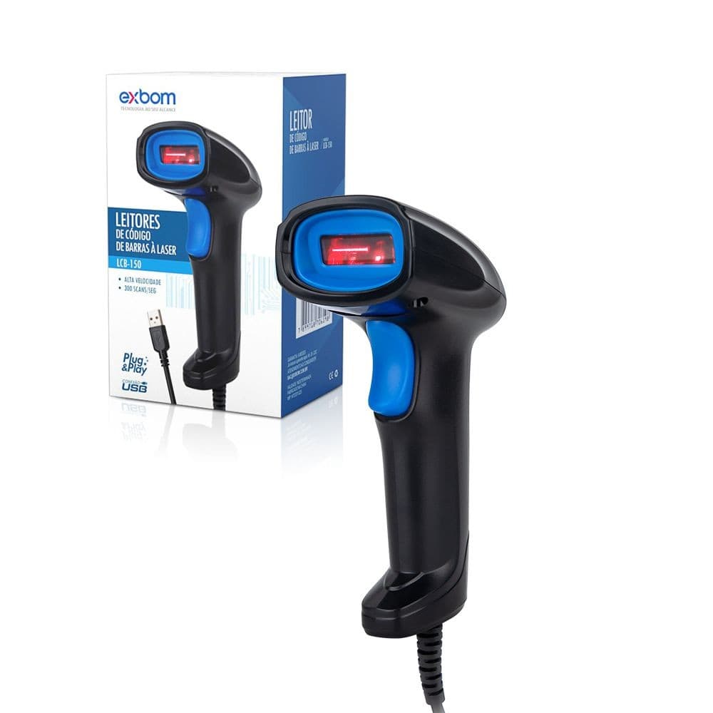 Leitor de código de barras laser USB LCB-180 com fio Layout Padrão de leitura FEBRABAN