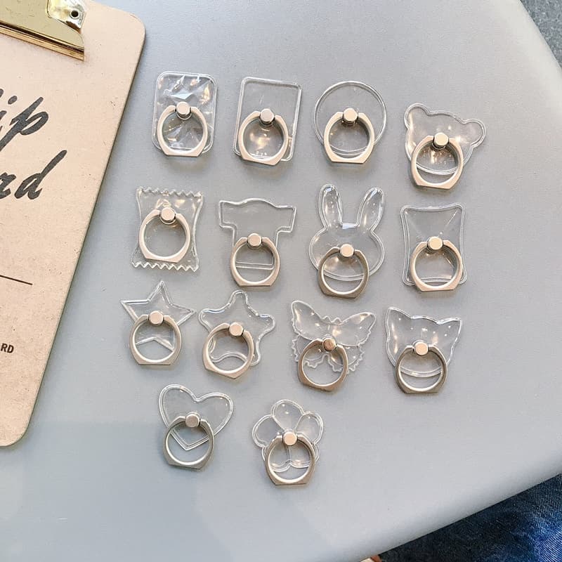 Suporte para celular com anel de acrílico transparente