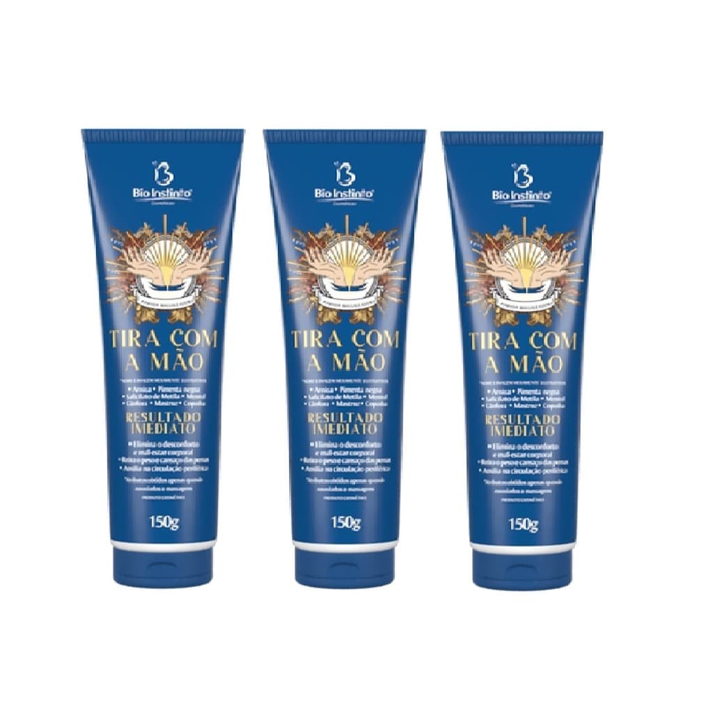 Kit 3 pomadas Tira com a Mão para Massagem Bio Instinto 150gr