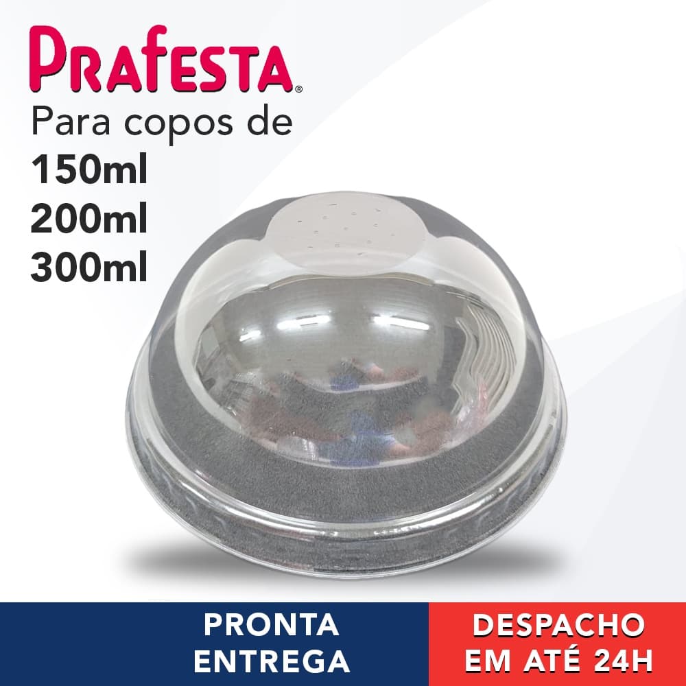 Tampa Bolha p/Copo Supremo (150/200/300 ml) - Prafesta c/ 50 unidades