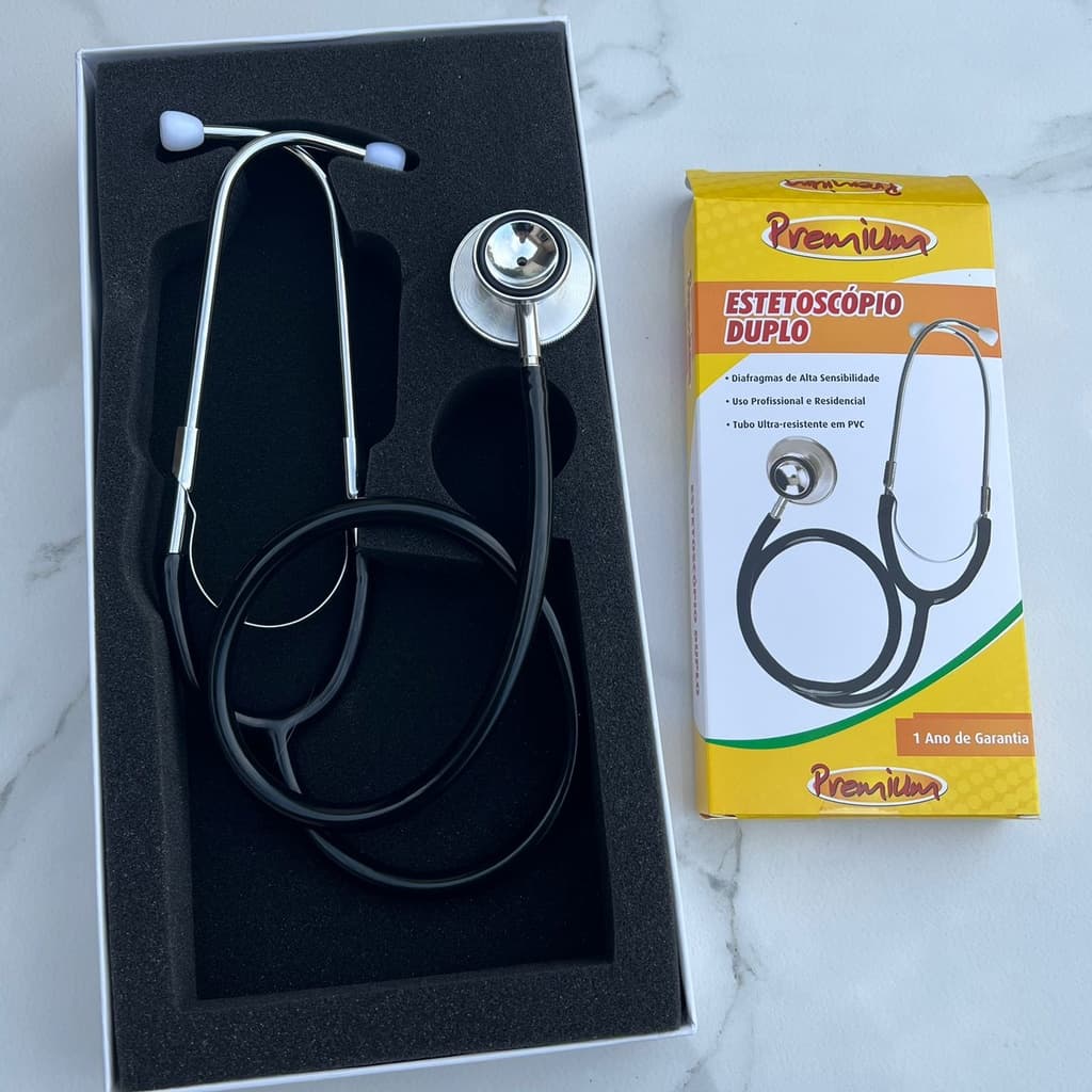 Estetoscópio Duplo Adulto e Infantil Premium Enfermagem Estudante Excelente Ausculta