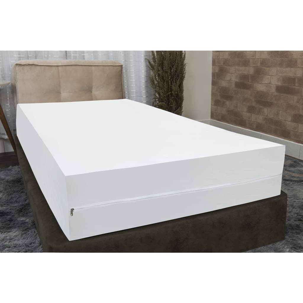 Capa Protetor De Colchão Com Zíper Impermeável Hospitalar Solteiro