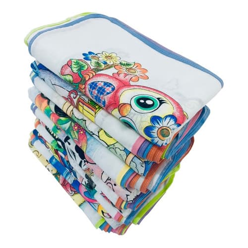 Pano De Prato Atacado Vies Estampado Grande Kit Com 10 Peças