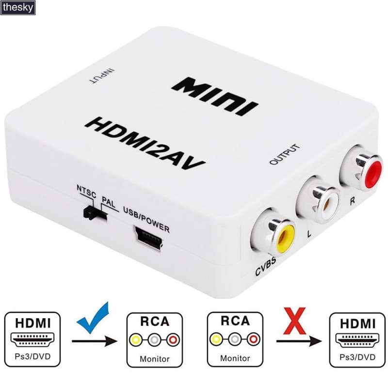 Adaptador Conversor De Áudio MINI HDMI Para CVBS/L + R