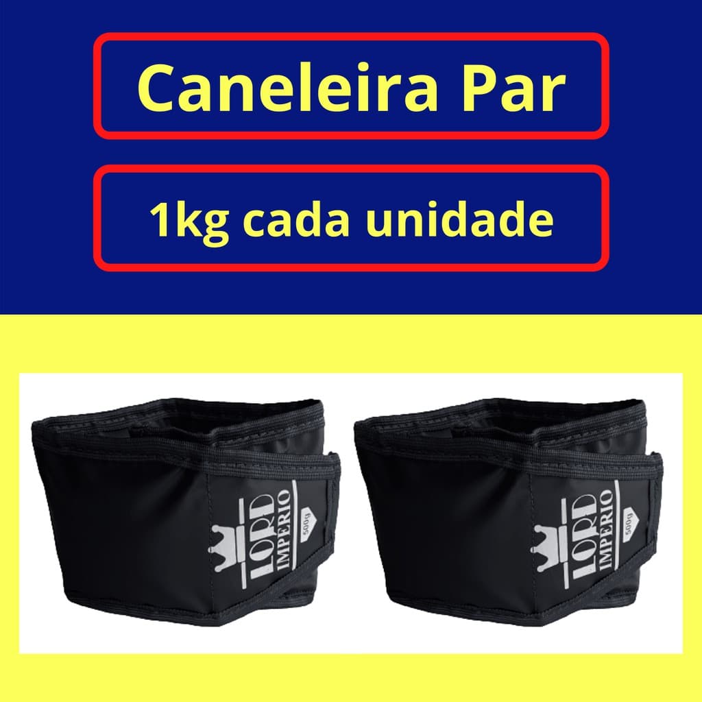 Tornozeleira caneleira Peso 1kg - Par - preto - Lord Imperio