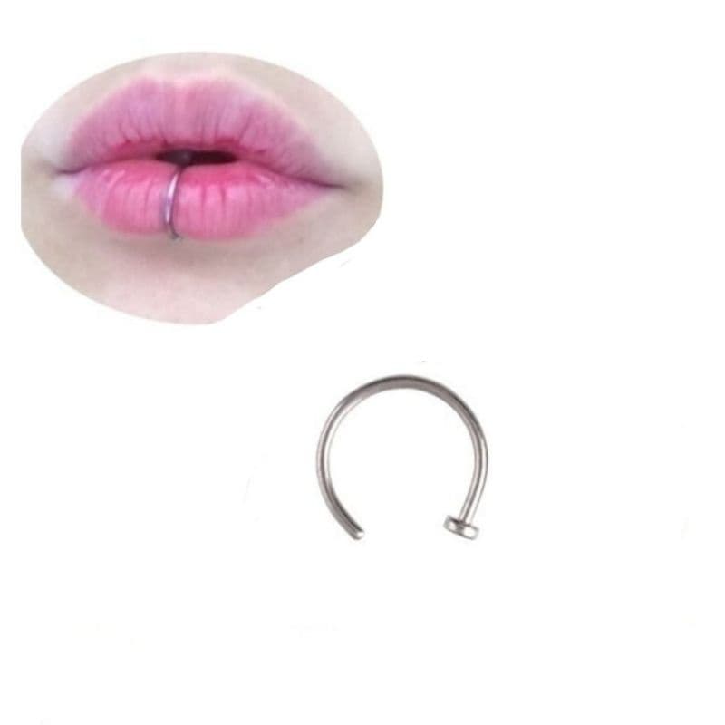 Piercing De Nariz D Argola Prata Unissex 8mm 1 Unidade Aço Cirúrgico