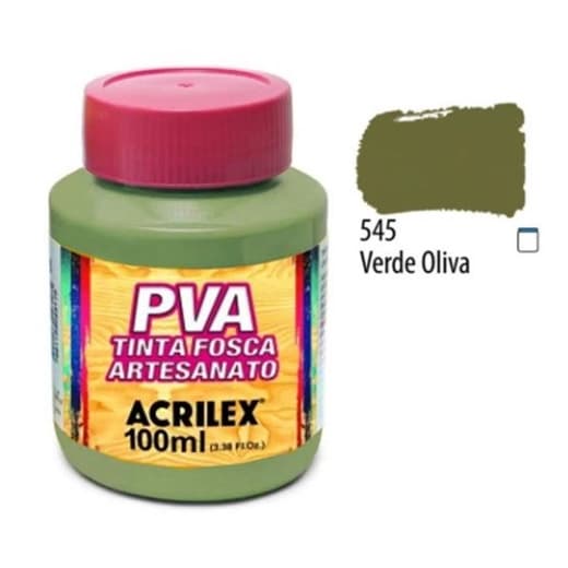 Tinta PVA  Artesanato Verde Oliva 100ml Acrilex p/ Madeira