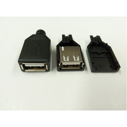 Kit 40 Pçs Conector Usb Femea Para Montar Cabos