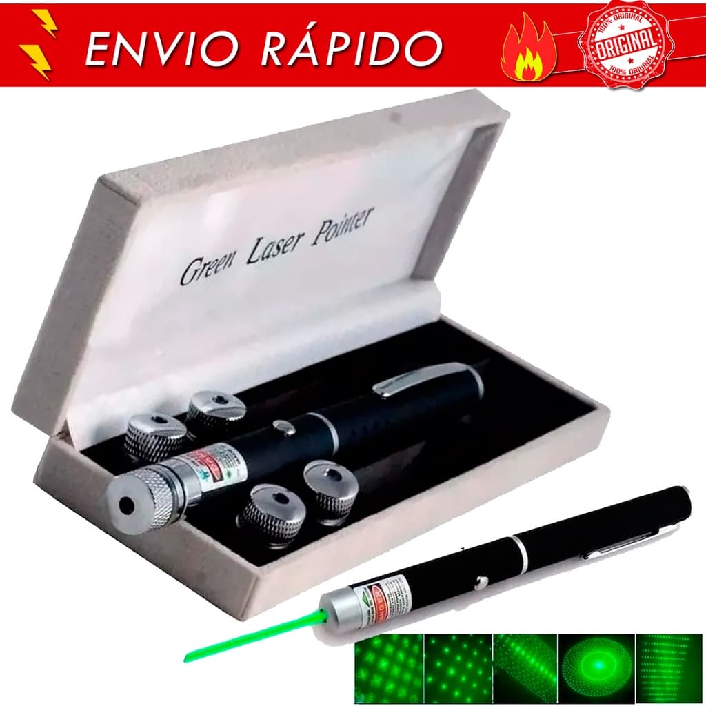 Caneta Laser Pointer Lanterna Verde Green 500mw Alcança 6km Preto