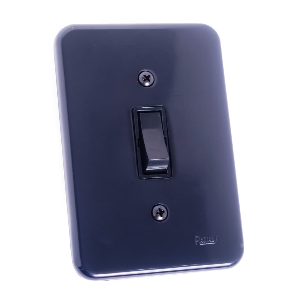 Interruptor 1 Tecla Paralela Linha Pollar Black Radial