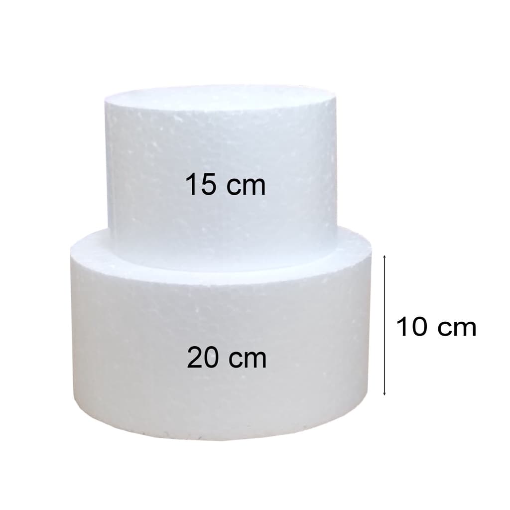 Base De Bolo Fake Isopor 15 e 20 C/ 10cm 2 Andar Cenográfico