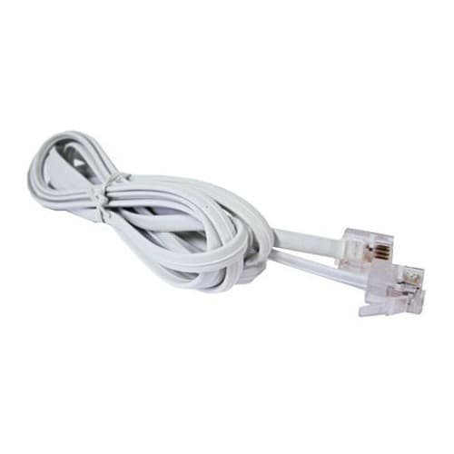 Cabo Com plug Rj11 Extensão Liso Fio Para Telefone Modem Fax 4 Metros