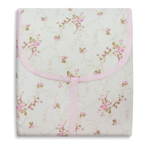 Trocador De Bebê Portátil Com Bolsos 100% Algodão Nervura Rosa Floral