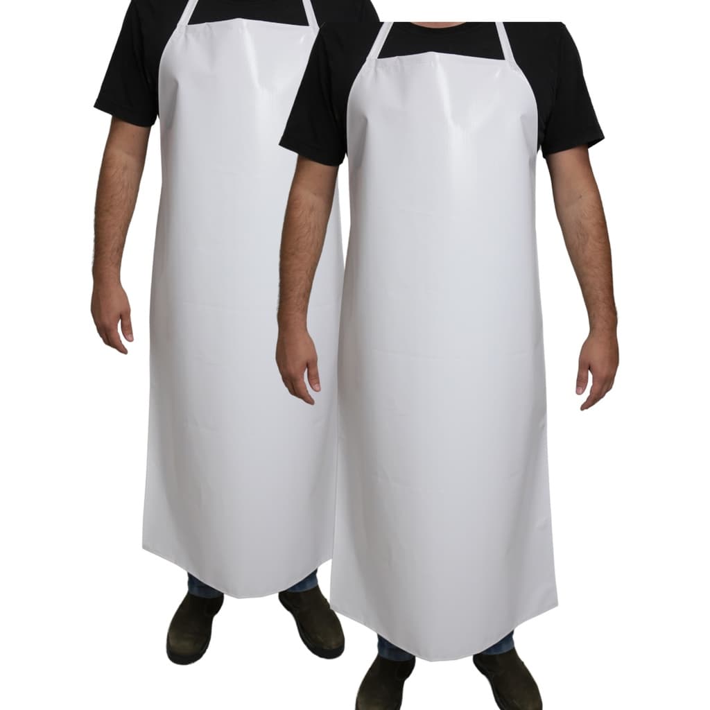 Kit 2 Avental Branco Higiênico Impermeável Açougue Peixaria Padaria Pizzaria Bar