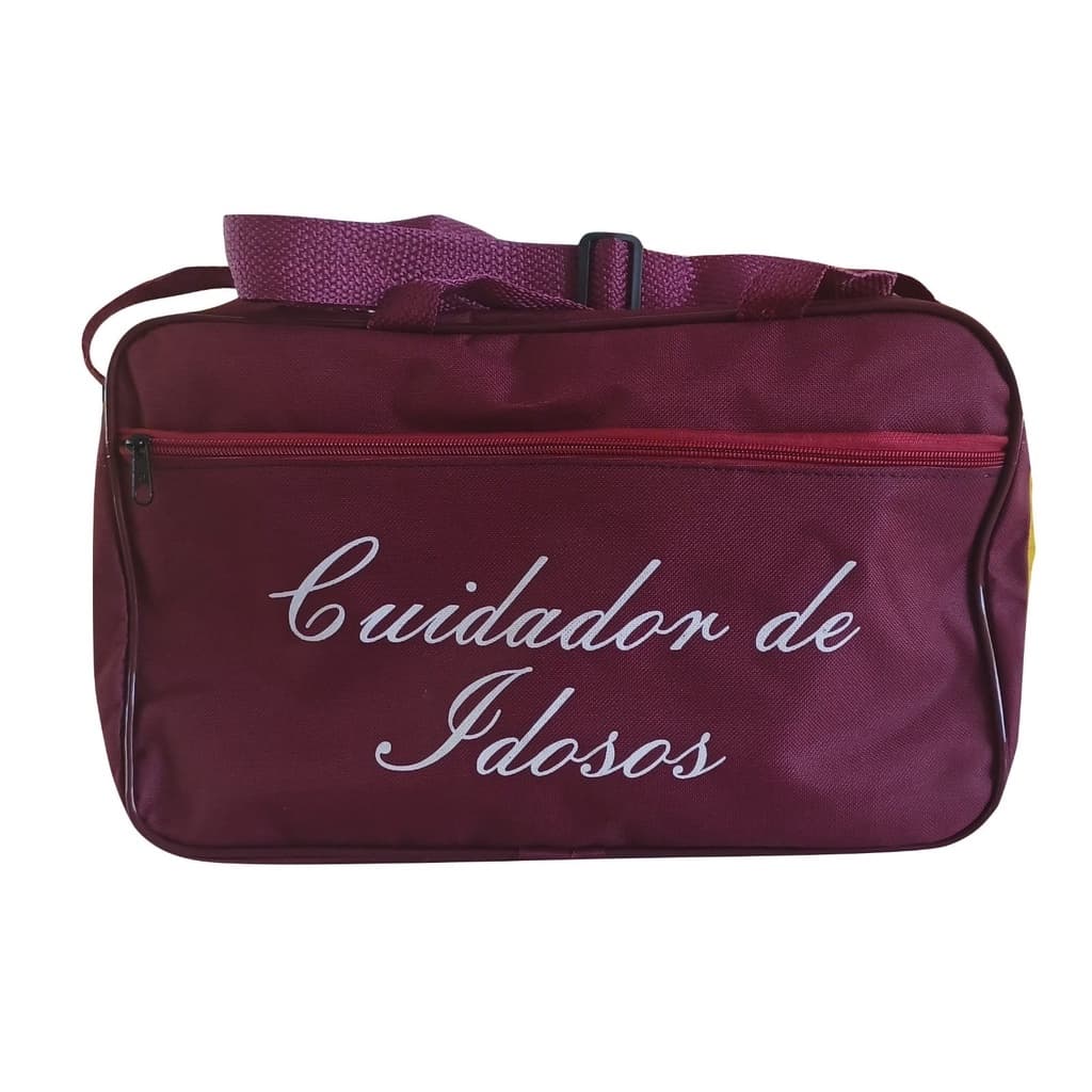 Bolsa para Cuidador de idosos com Alça de Mão e Ombro Vinho
