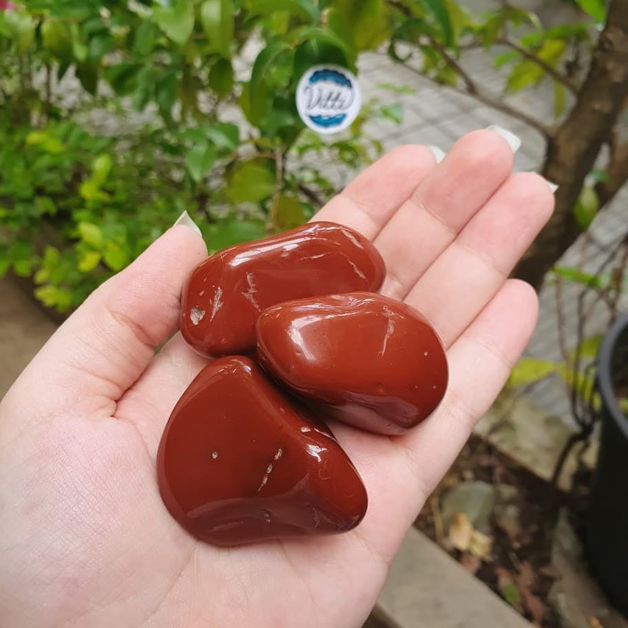 Jaspe Vermelho Pedra Natural Rolada Polida