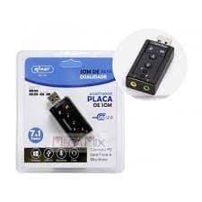 PLACA DE SOM KNUP 7.1 DIGITAL CONEXÃO P2 PARA FONE E MICROFONEHB T64