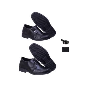 Kit 2 Par De Sapato Social Infantil Masculino + Carteira + Cinto(Adulto)