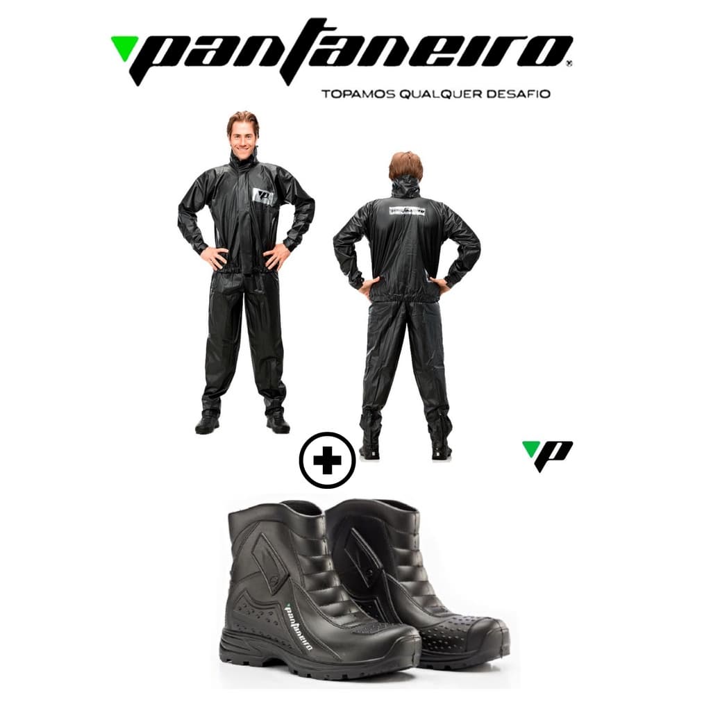 Capa de chuva PVC Pantaneiro e bota PVC 100% impermeável