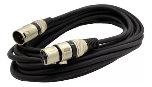 Cabo Microfone Xlr Canon Macho E Femea Balanceado 1 Metro