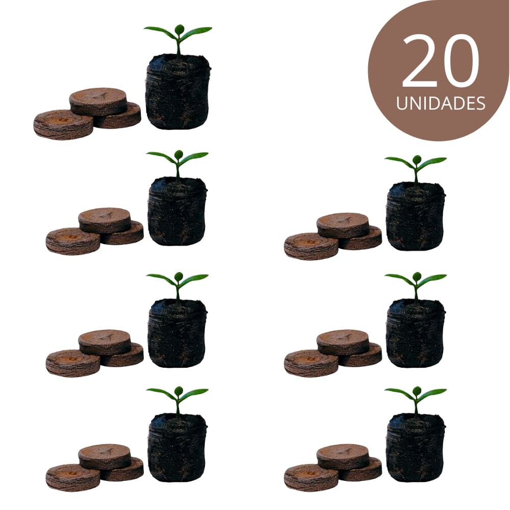 Kit 20 Células de Germinação e Clonagem Jiffy  (2,5x3,5cm) - Turfa Premium p/ Raízes Fortes e Mudas