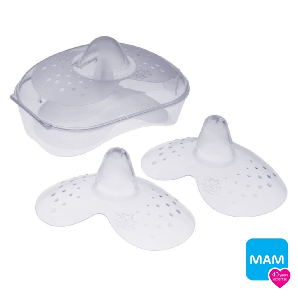 Protetor De Seios Mam 2un Regular ou Grande Bico Intermediario para Seio Rachado com Estojo