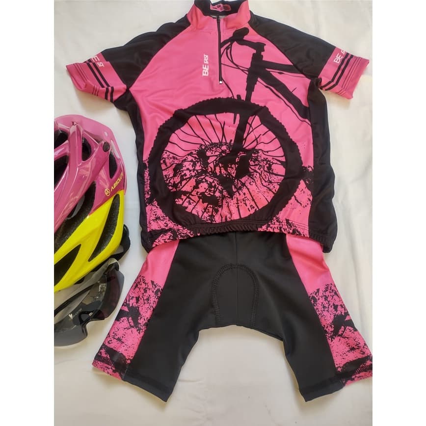 Conjunto de Ciclismo Crianças Roupa de bike infantil Be Fast Uniforme Kids