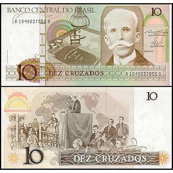 Brasil C 180 10 Cruzados 1986 - Flor de Estampa