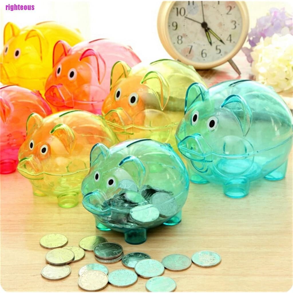 Cofrinho De Plástico Direito Caixa Colecionável Para Poupança De Dinheiro Porco Crianças Presente