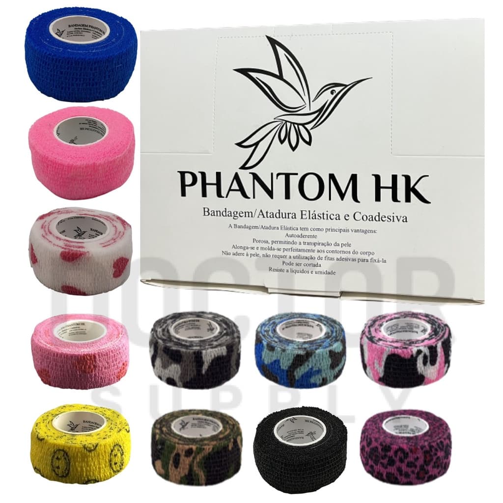 Bandagem Phantom  Cores Variadas Tattoo Dermografo manicure