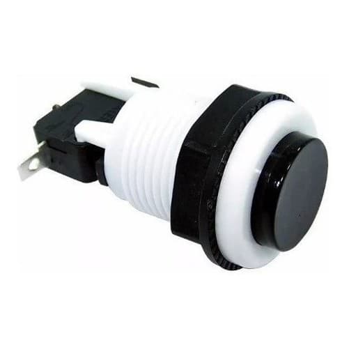 5 Peças- Chave Botão Redondo Na Tipo Fliperama Preta Pbs29 